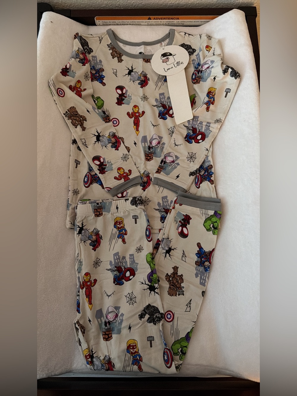 Lama Littles Marvel Long Sleeve Pants PJ Set 5/6 NWT